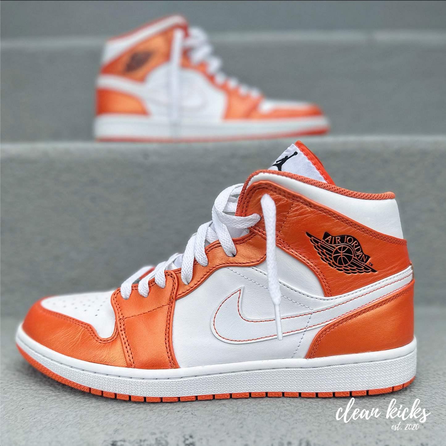 Air Jordan 1 SE GS Electro Orange shoe cleaning Columbus Ohio