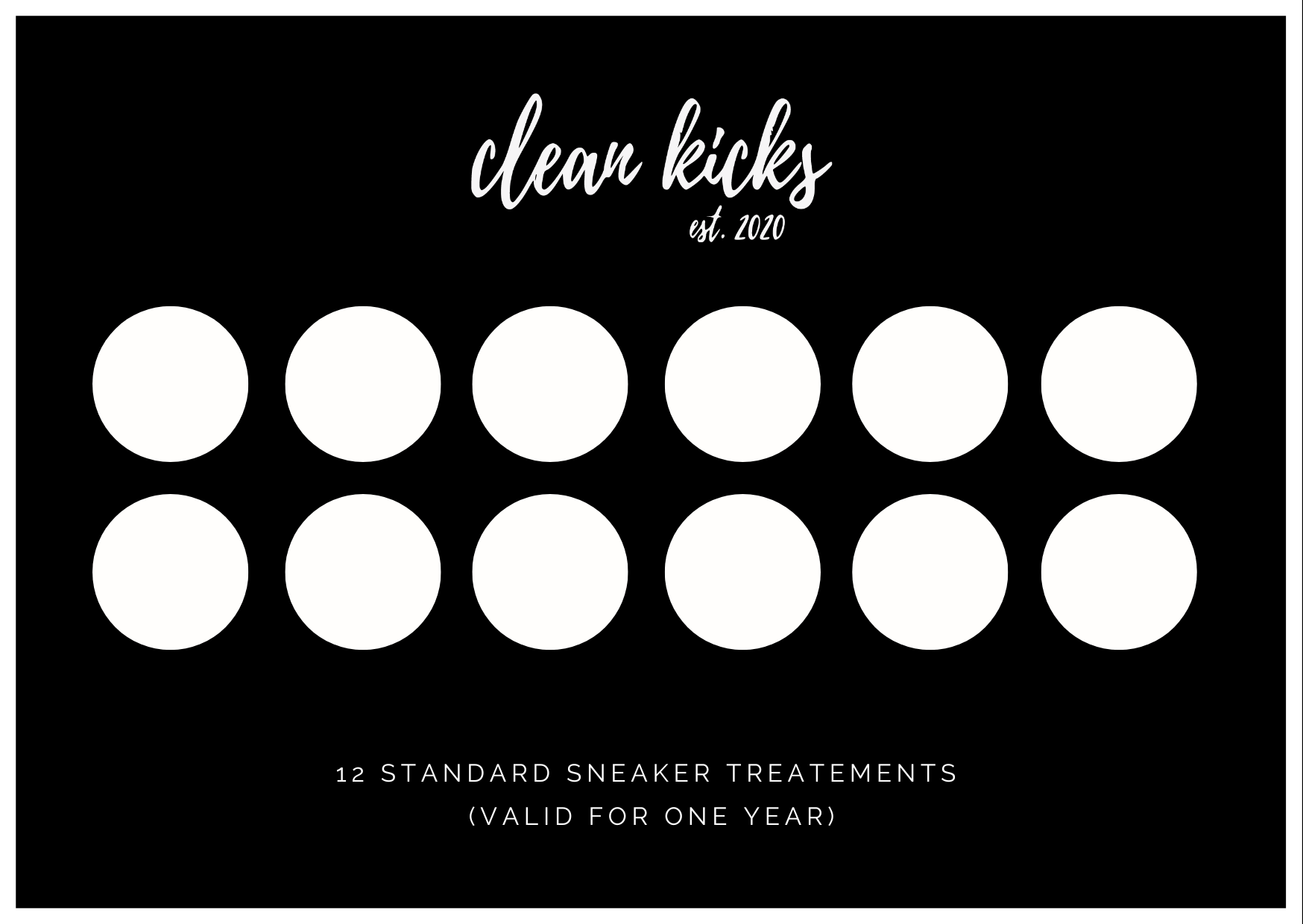 PUNCH CARD 12 clean kicks discounts Columbus Shoe Cleaning