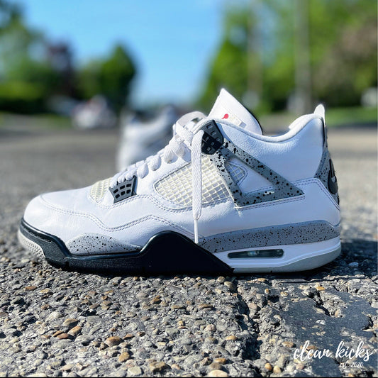Air Jordan 4 Retro White cement Jordan shoe restoration near me