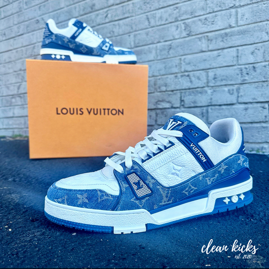 Men's Louis Vuitton LV Trainer leather low trainers shoe cleaning Columbus Ohio