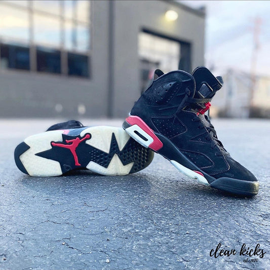 Black Red and White Air Jordan 6 sneaker cleaning Columbus ohio