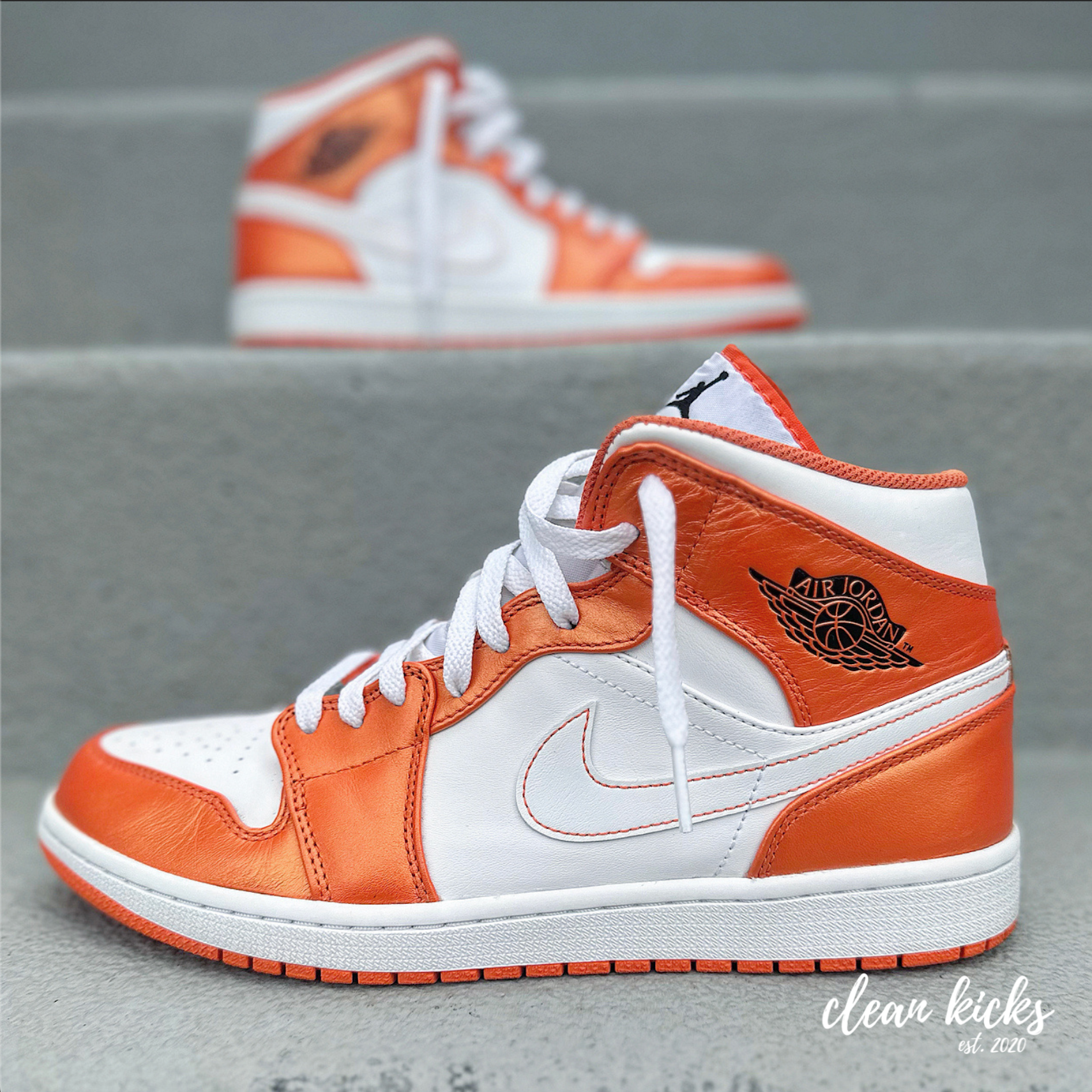 Air Jordan 1 SE GS Electro Orange shoe cleaning Columbus Ohio